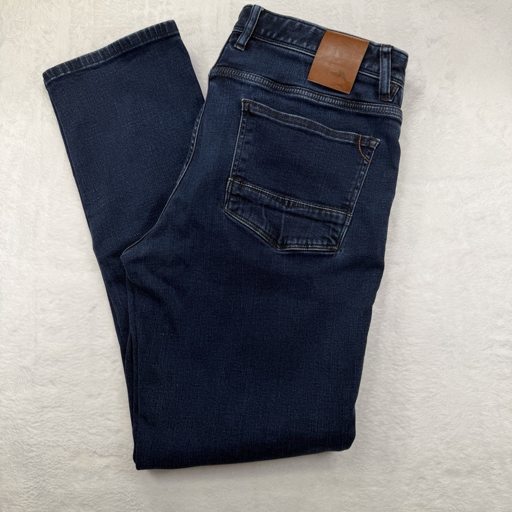 Tommy Bahama Jeans Mens 34x32 Blue Straight Leg Dark Wash Stretch